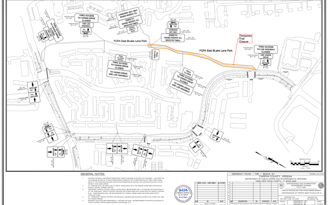 Trail Linking Vienna Metro-Cross County Trail Closed for Construction