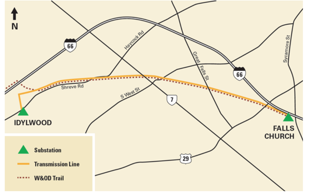 Dominion Energy Work Along W&OD Trail in Falls Church