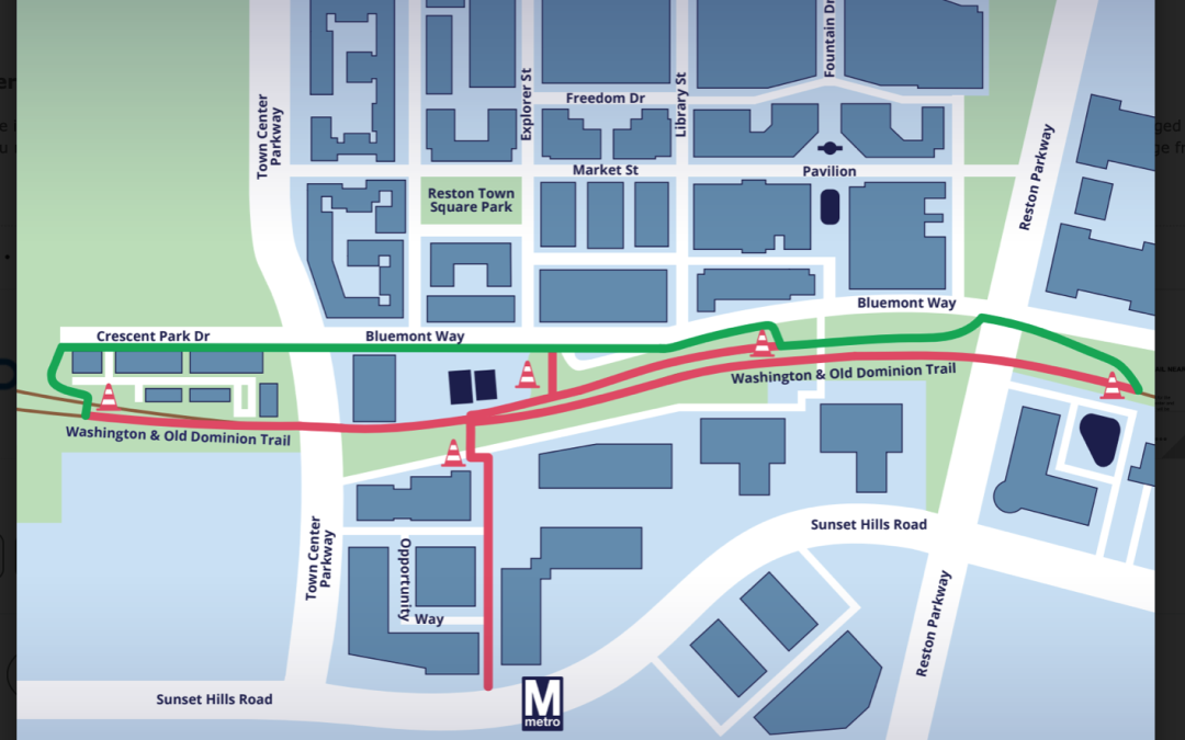 Temporary W&OD Detour Near RTC